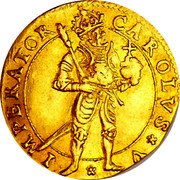 France 1/2 Ducat (Immobilization in the name of Charles V. Besancon) KM# 45 CAROLVS V IMPERATOR coin obverse France 1/2 Ducat (Immobilization in the name of Charles V. Besancon) KM# 45 CAROLVS V IMPERATOR coin obverse