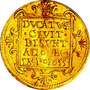 France 1/2 Ducat (Immobilization in the name of Charles V. Besancon) KM# 45 DVCATVS .CIVIT. BISVNT AD. LEG. IMP. 1655 coin reverse France 1/2 Ducat (Immobilization in the name of Charles V. Besancon) KM# 45 DVCATVS .CIVIT. BISVNT AD. LEG. IMP. 1655 coin reverse