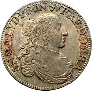 France 1/2 ECU (Anna Mary Louise) AN.MA.LVD.PRIN.SVPRE.DOMBA coin obverse France 1/2 ECU (Anna Mary Louise) AN.MA.LVD.PRIN.SVPRE.DOMBA coin obverse