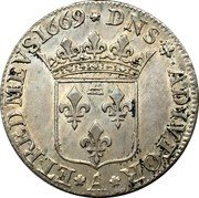 France 1/2 ECU (Anna Mary Louise) DNS..ADIVTOR A ET.RED.MEVS.1669 coin reverse France 1/2 ECU (Anna Mary Louise) DNS..ADIVTOR A ET.RED.MEVS.1669 coin reverse