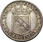 France 1/2 ECU (Charles IV) SIT NOMEN OMINI A BENEDICTVM 1663 coin reverse France 1/2 ECU (Charles IV) SIT NOMEN OMINI A BENEDICTVM 1663 coin reverse