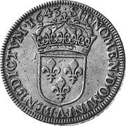 France 1/2 ECU Louis XIII 1643A KM# P44 SIT NOMEN DOMINI A BENEDICTVM 1643 coin reverse France 1/2 ECU Louis XIII 1643A KM# P44 SIT NOMEN DOMINI A BENEDICTVM 1643 coin reverse