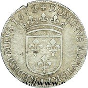 France 1/2 ECU (Gaston) DOMINVS ADIVTOR ET REDEM MEVS 1652 coin reverse