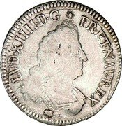 France 1/2 ECU (Louis XIV) LVD XIIII D G FR ET NAV REX coin obverse France 1/2 ECU (Louis XIV) LVD XIIII D G FR ET NAV REX coin obverse