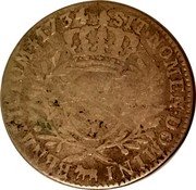 France 1/2 ECU (Louis XV Coinage) SIT NOMEN DOMINI BENEDICTUM 1734 coin reverse France 1/2 ECU (Louis XV Coinage) SIT NOMEN DOMINI BENEDICTUM 1734 coin reverse