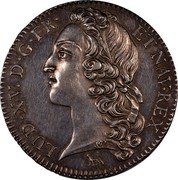 France 1/2 ECU (Louis XV. Essai) KM# Pn16 JCR LUD XV D G FR ET NAV REX coin obverse