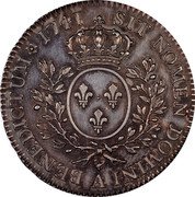 France 1/2 ECU (Louis XV. Essai) KM# Pn16 SIT NOMEN DOMINI A BENEDICTUM 1741 coin reverse