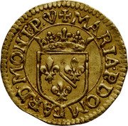France 1/2 ECU Mary 1614  MARIA P DOMBAR D MONT P coin obverse France 1/2 ECU Mary 1614  MARIA P DOMBAR D MONT P coin obverse