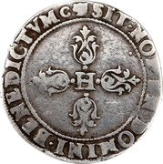 France 1/2 Franc (Henri IV. Toulouse) SIT. NOMEN. DOMINI. BENEDICTVM H coin reverse France 1/2 Franc (Henri IV. Toulouse) SIT. NOMEN. DOMINI. BENEDICTVM H coin reverse