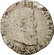 France 1/2 Franc (Henri IV. Tours) HENRICVS IIII D G FRANC ET NAVA REX E coin obverse France 1/2 Franc (Henri IV. Tours) HENRICVS IIII D G FRANC ET NAVA REX E coin obverse