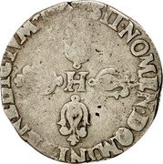 France 1/2 Franc (Henri IV. Tours) SIT. NOMEN. DOMINI. BENEDICTVM 1591 H coin reverse France 1/2 Franc (Henri IV. Tours) SIT. NOMEN. DOMINI. BENEDICTVM 1591 H coin reverse