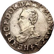 France 1/2 Franc (Henry II) HENRIC.P.DOMBAR.D.MONTISP.R coin obverse