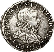 France 1/2 Franc (Louis XIII. Bust in Collar) P. LVDOVICVS. XIII. D: G. FRAN. ET NAVA. REX. coin obverse