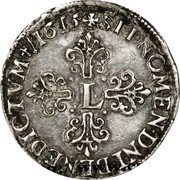 France 1/2 Franc (Louis XIII. Bust in Collar) SIT. NOMEN. DNI. BENEDICTVM 1615 L coin reverse
