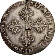 France 1/2 Franc (Louis XIII. Childish Bust) SIT. NOMEN. DOMINI. BENEDICTVM. 1611 coin reverse