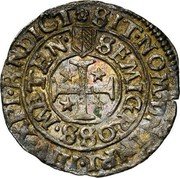 France 1/2 Groschen (City of Metz) SIT NOM DNI NRI IHV XPI BNDICT SEMIGROSS METEN coin obverse