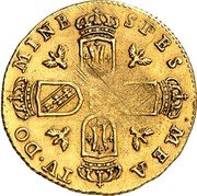 France 1/2 Leopold (Four Shields) KM# 111 TV DOMINE SPES MEA N coin reverse