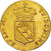 France 1/2 Leopold (Shield with 3 Alerions) KM# 112 TV DOMINE SPES MEA coin reverse