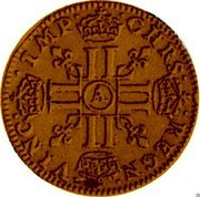 France 1/2 Louis D'or (Louis XIIII. Child.) KM# P64 A CHRS REGN VINC IMP coin reverse France 1/2 Louis D'or (Louis XIIII. Child.) KM# P64 A CHRS REGN VINC IMP coin reverse