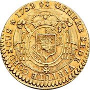 France 1/2 Pistole Ludwig Constantin von Rohan-Guemenee 1759Â JG KM# 405 GENERE SEDE VIRTUTE CORUSCUS 1759 coin reverse France 1/2 Pistole Ludwig Constantin von Rohan-Guemenee 1759Â JG KM# 405 GENERE SEDE VIRTUTE CORUSCUS 1759 coin reverse