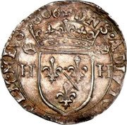 France 1/2 Teston (Henry II 2nd Type) DNS. ADIVTOR. ET. REDEM. MEVS.1606 H H coin reverse France 1/2 Teston (Henry II 2nd Type) DNS. ADIVTOR. ET. REDEM. MEVS.1606 H H coin reverse