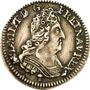 France 1/20 ECU (Louis XIV) LVD. XIIII. D. G. FR. ET. NAV. REX coin obverse France 1/20 ECU (Louis XIV) LVD. XIIII. D. G. FR. ET. NAV. REX coin obverse