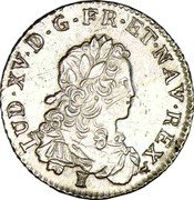 France 1/3 ECU (Louis XV) LUD XV D G FR ET NAV REX coin obverse