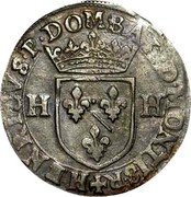 France 1/4 ECU Henry II 1604  HENRICVS. P. DOMBAR. D. MONTIS. R H H coin obverse