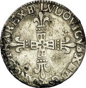 France 1/4 ECU (Louis XIII Bearn) LVDOVICVS XIII D G FRANC ET NA REX coin obverse