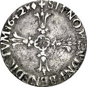 France 1/4 ECU (Louis XIII) SIT. NOMEN. DNI. BENEDICTVM. 1642 coin reverse