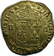 France 1/4 ECU (Navarre. Louis XIV) GRATIA. DEI. SVM. ID: Q. SVM 1651 coin reverse France 1/4 ECU (Navarre. Louis XIV) GRATIA. DEI. SVM. ID: Q. SVM 1651 coin reverse