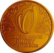 France 1/4 Euro Rugby World Cup 2023 2023  COUPE DU MONDE RUGBY FRANCE 2023 coin reverse France 1/4 Euro Rugby World Cup 2023 2023  COUPE DU MONDE RUGBY FRANCE 2023 coin reverse
