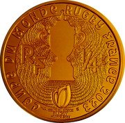 France 1/4 Euro Rugby World Cup 2023. Ireland 2023  COUPE DU MONDE RUGBY FRANCE 2023 COUPE DU MONDE RUGBY FRANCE 2023 RF 1/4 € coin obverse France 1/4 Euro Rugby World Cup 2023. Ireland 2023  COUPE DU MONDE RUGBY FRANCE 2023 COUPE DU MONDE RUGBY FRANCE 2023 RF 1/4 € coin obverse