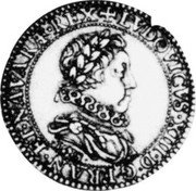 France 1/4 Franc Louis XIII. Pattern 1618 A KM# PnA11 LVDOVICVS XIII D G FRANCOR ET NAVAR REX coin obverse