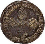 France 1/4 Franc (Louis XIII. Type 2. Amiens) KM# 52.5 SIT NOMEN DOMINI BENEDICTVM 1615 X coin reverse France 1/4 Franc (Louis XIII. Type 2. Amiens) KM# 52.5 SIT NOMEN DOMINI BENEDICTVM 1615 X coin reverse