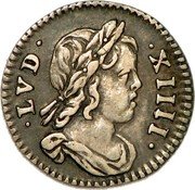 France 1/48 ECU (Louis XIV -draped bust) LVD XIIII coin obverse