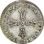 France 1/8 ECU Gaston 1640  DNS ADIVTOR ET REDEMP MEI 1640 coin reverse