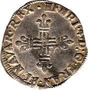 France 1/8 ECU (Henry IV. Cross) .HENRI. 4. D. G. FRAN. ET. NAVARE. REX. coin obverse France 1/8 ECU (Henry IV. Cross) .HENRI. 4. D. G. FRAN. ET. NAVARE. REX. coin obverse