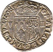 France 1/8 ECU (Henry IV. Cross) GRATIA. D. SVM. Q. SVM. 1608. coin reverse France 1/8 ECU (Henry IV. Cross) GRATIA. D. SVM. Q. SVM. 1608. coin reverse