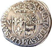 France 1/8 ECU (Henry IV) GRATIA. DEI. SVM. Q. D. SVM. 1591 D coin reverse France 1/8 ECU (Henry IV) GRATIA. DEI. SVM. Q. D. SVM. 1591 D coin reverse