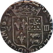France 1/8 ECU (Louis XIII Bearn) GRATIA DEI SVM ID Q SVM 1625 V III coin reverse France 1/8 ECU (Louis XIII Bearn) GRATIA DEI SVM ID Q SVM 1625 V III coin reverse