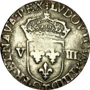 France 1/8 ECU (Louis XIII with Fleur-de-Lys Cross) LVDOVIC. XIII. D. G. FRAN. ET. NAV. REX V III coin obverse France 1/8 ECU (Louis XIII with Fleur-de-Lys Cross) LVDOVIC. XIII. D. G. FRAN. ET. NAV. REX V III coin obverse