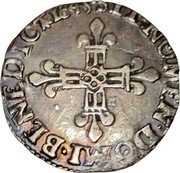 France 1/8 ECU (Louis XIV Type 1) SIT. NOMEN. DOMINI. BENEDICTVM 1645 coin reverse France 1/8 ECU (Louis XIV Type 1) SIT. NOMEN. DOMINI. BENEDICTVM 1645 coin reverse