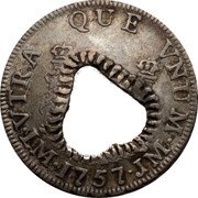 France 1 Bit Countermarked Coinage ND (1770-1772)  KM# 17 VTRA QUE VNUM LMA 1757 JD coin reverse France 1 Bit Countermarked Coinage ND (1770-1772)  KM# 17 VTRA QUE VNUM LMA 1757 JD coin reverse