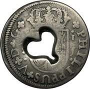 France 1 Bit (Martinique Coinage) KM# 2 PHILIPPVS V D G R C A R I S J coin obverse France 1 Bit (Martinique Coinage) KM# 2 PHILIPPVS V D G R C A R I S J coin obverse