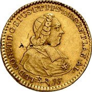 France 1 Constantin d'or (Pistole) Ludwig Constantin von Rohan-Guemenee 1759 JG KM# 408 LUD CONST D G EPUS ET PES ARGENTI LAN AL J G coin obverse France 1 Constantin d'or (Pistole) Ludwig Constantin von Rohan-Guemenee 1759 JG KM# 408 LUD CONST D G EPUS ET PES ARGENTI LAN AL J G coin obverse
