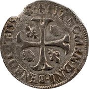 France 1 Douzain (Henri IV. Aix-en-Provence) SIT.NOMEN.DNI BENEDICT 1594 coin reverse France 1 Douzain (Henri IV. Aix-en-Provence) SIT.NOMEN.DNI BENEDICT 1594 coin reverse
