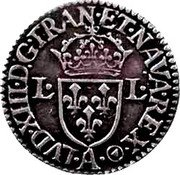 France 1 Douzain (Louis XIII) LVD. XIII. D: G. FRAN. ET. NAVA. REX. coin obverse France 1 Douzain (Louis XIII) LVD. XIII. D: G. FRAN. ET. NAVA. REX. coin obverse