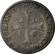 France 1 Douzain (Louis XIII. Piedfort) KM# P20 SIT NOMEN DOMINI BENEDICTVM A L L coin reverse France 1 Douzain (Louis XIII. Piedfort) KM# P20 SIT NOMEN DOMINI BENEDICTVM A L L coin reverse