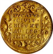 France 1 Ducat (Immobilization in the name of Charles V. Besancon) KM# 39 DVCATVS .CIVIT. BISVNT AD. LEG. IMP. 1656 coin reverse France 1 Ducat (Immobilization in the name of Charles V. Besancon) KM# 39 DVCATVS .CIVIT. BISVNT AD. LEG. IMP. 1656 coin reverse